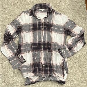 Max Studio Plaid Shirt in Black and Pink